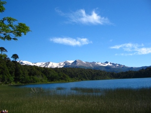 Laguna Isolda , einer der Bergseen an denen wir vorbeiteiten auf unserer Reittour in den Anden